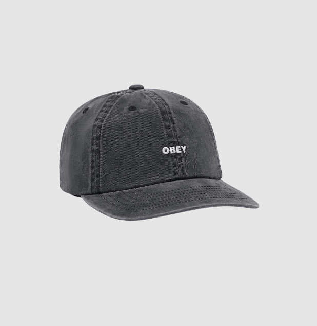 Obey Bold 6 Panel Strapback - Pigment Black - Spin Limit Boardshop