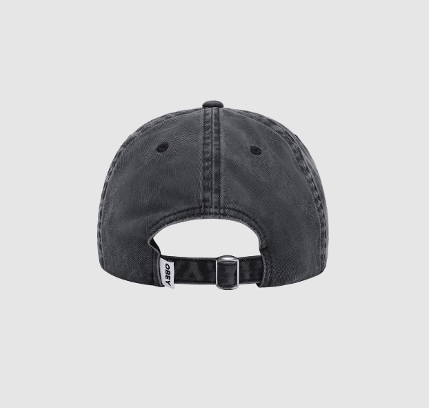 Obey Bold 6 Panel Strapback - Pigment Black - Spin Limit Boardshop