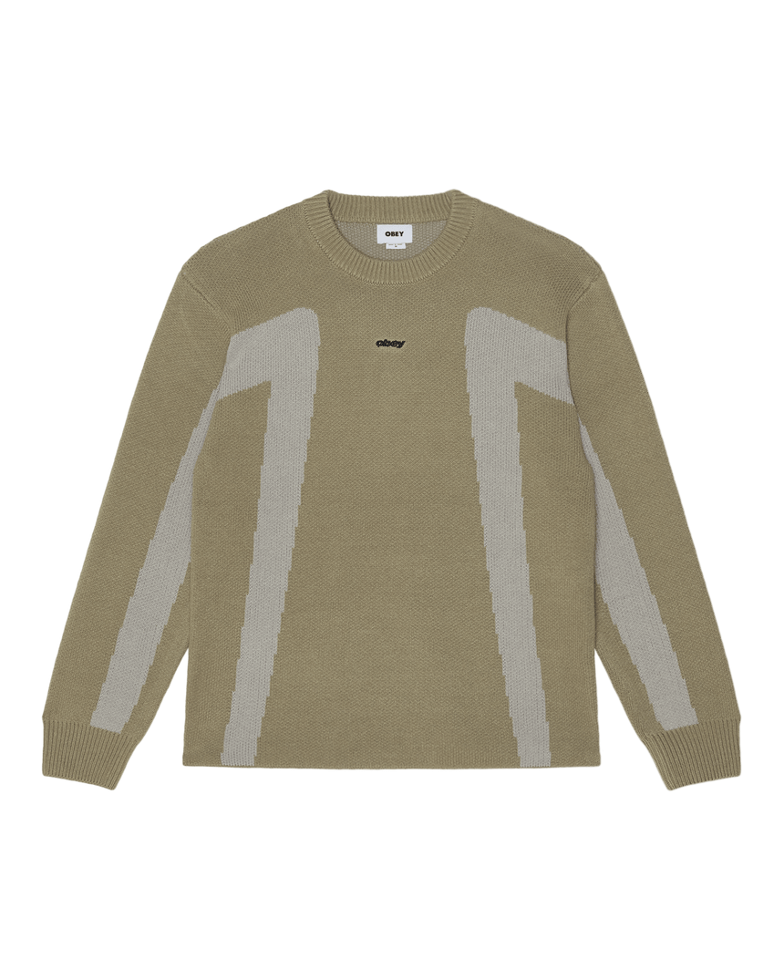 Obey Brann Sweater - Grey - Spin Limit Boardshop