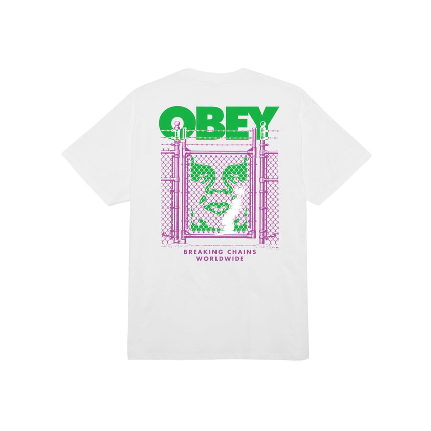 Obey Chain Link Tee - White - Spin Limit Boardshop