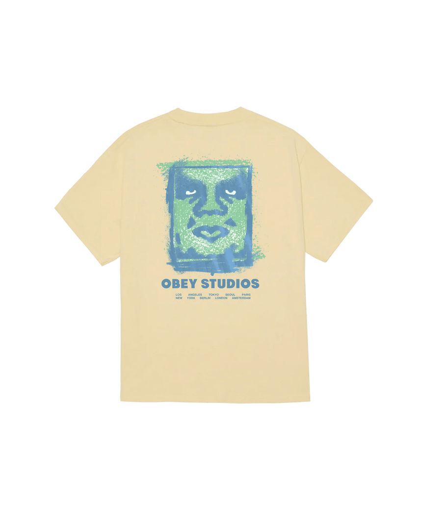 Obey Chalky Icon Tee - Pale Yellow - Spin Limit Boardshop