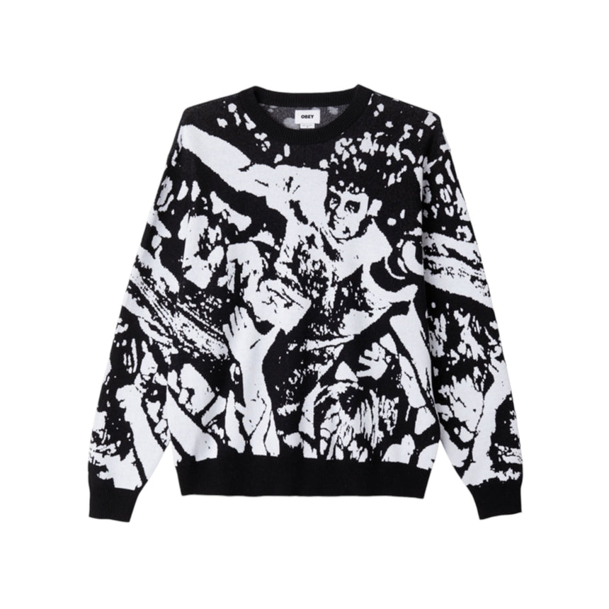 Obey Crowd Surfing Sweater - Black and White - Spin Limit Boardshop