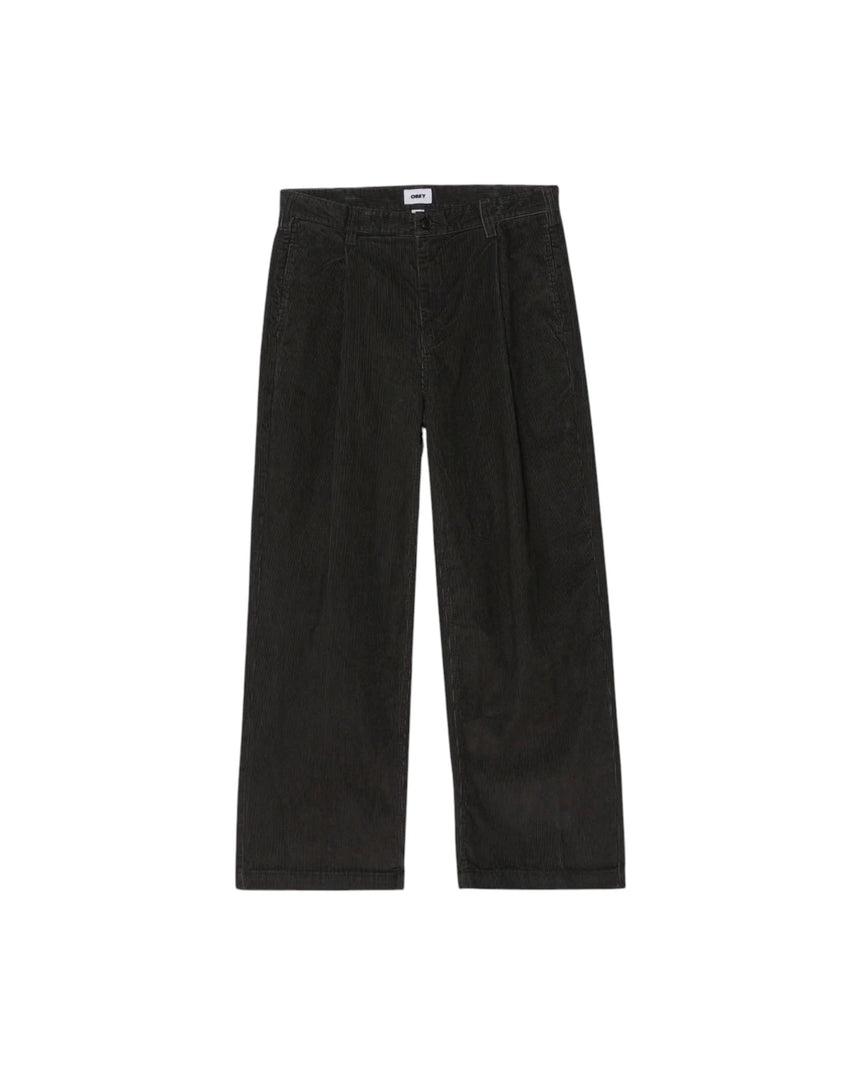 Obey Dean Faded Wash Cord Pant - Black Faded Wash - Spin Limit Boardshop