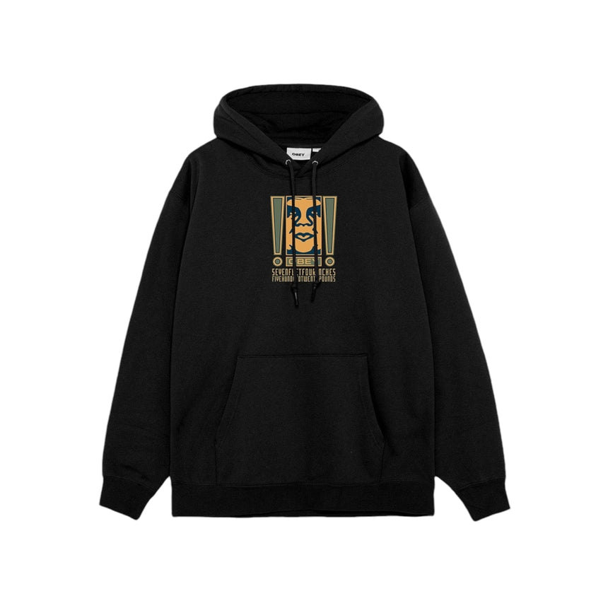 Obey Double Exclamation Fleece Hoodie - Black - Spin Limit Boardshop