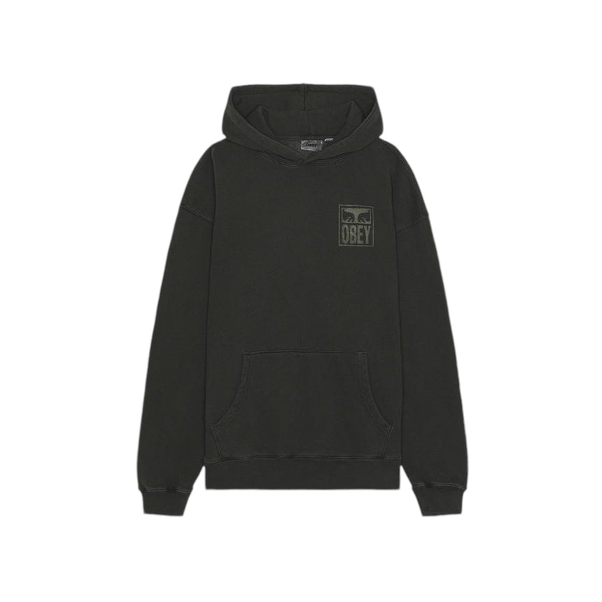 Obey Eyes Icon Extra Heavy Hoodie - Pirate Black - Spin Limit Boardshop