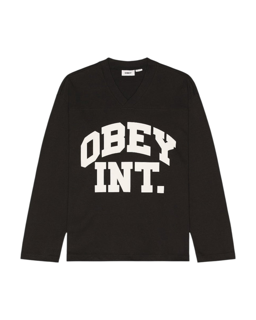 Obey Football Jersey Longsleeve - Black - Spin Limit Boardshop