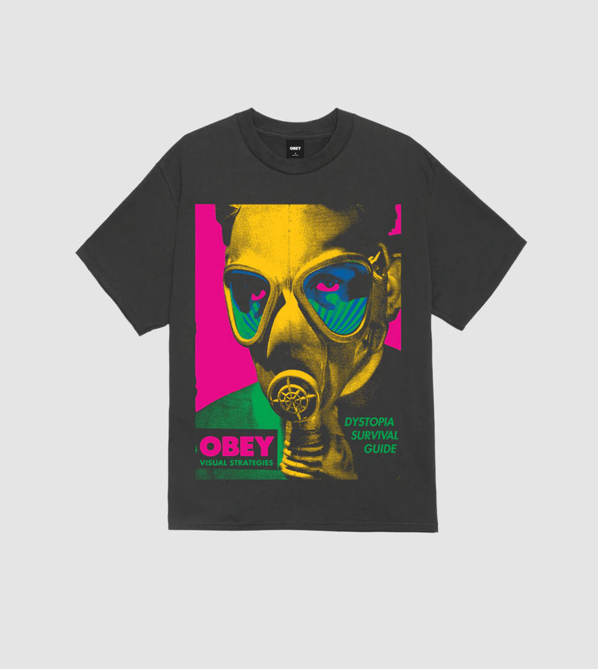Obey Gas Mask Tee - Vintage Black - Spin Limit Boardshop