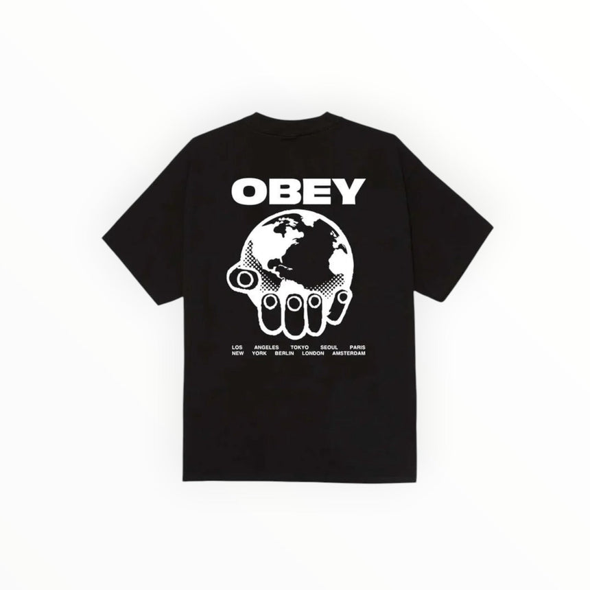 Obey Helping Hand Tee - Black - Spin Limit Boardshop