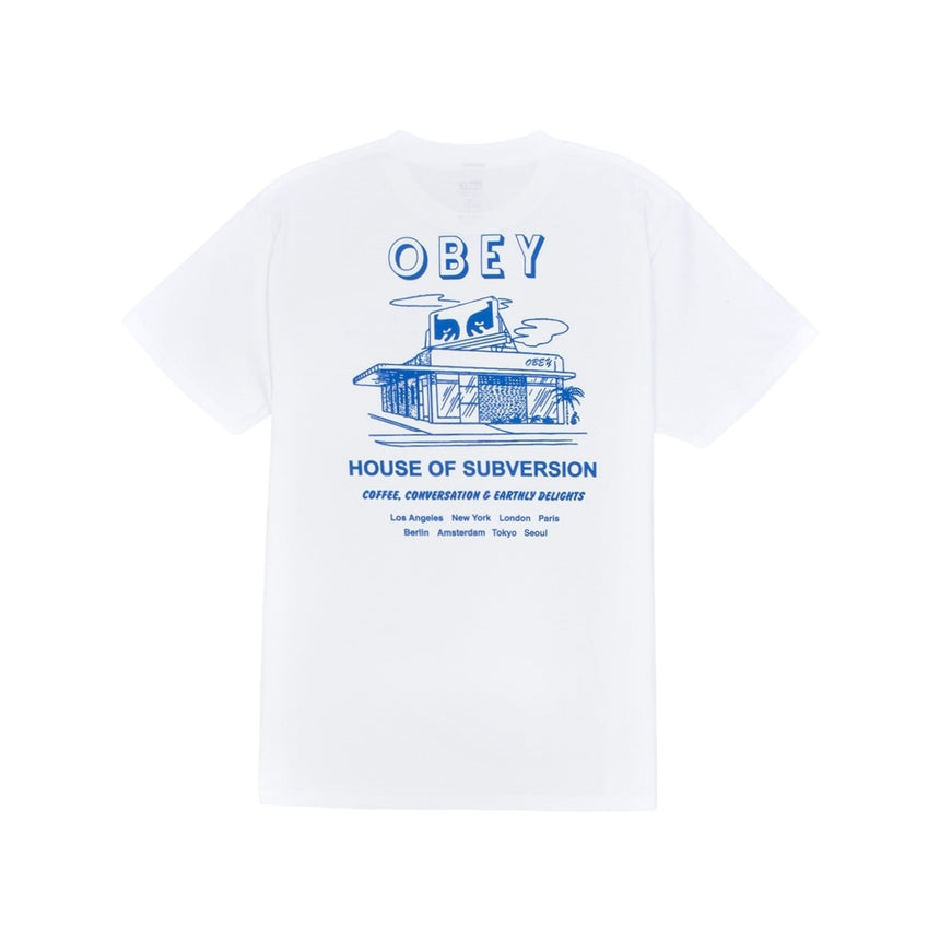 Obey House Of Subversion Tee - White - Spin Limit Boardshop
