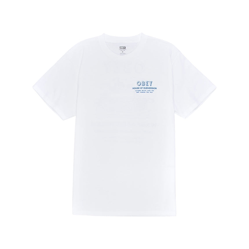 Obey House Of Subversion Tee - White - Spin Limit Boardshop