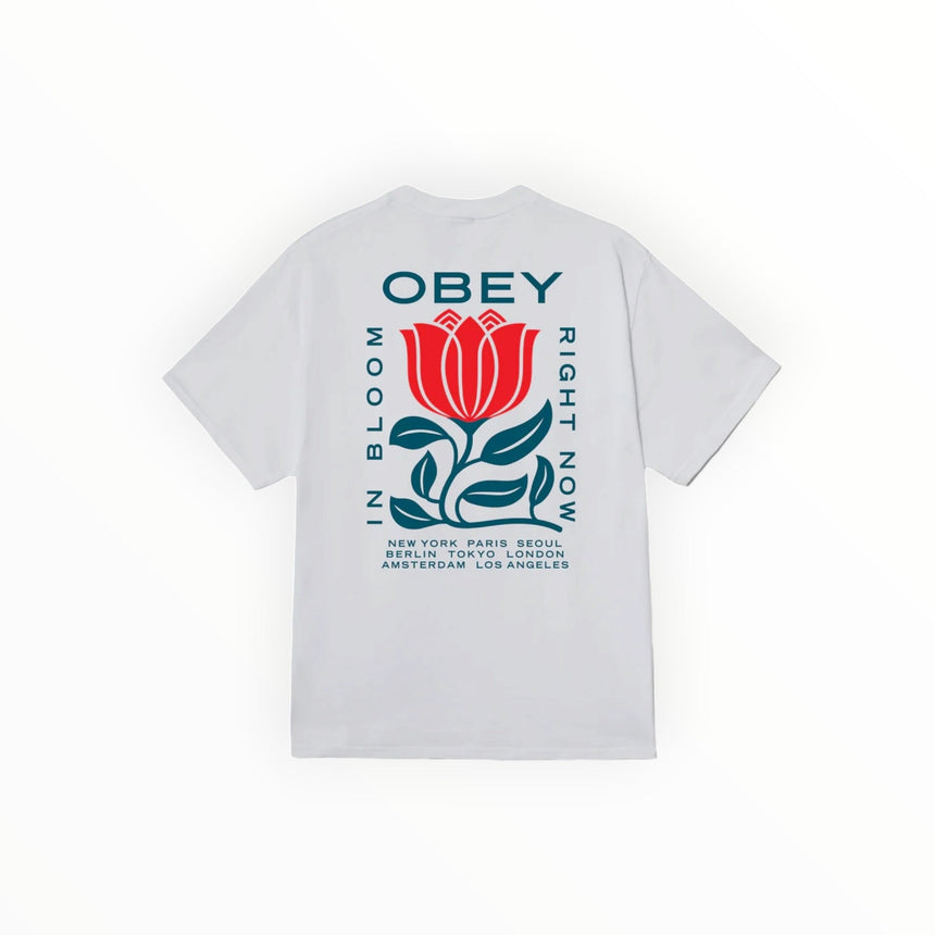 Obey In Bloom Tee - White - Spin Limit Boardshop