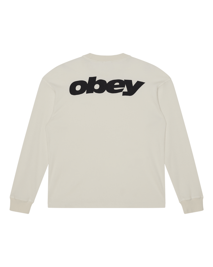 Obey League Thermal Knit Longsleeve - Dusty Chalk - Spin Limit Boardshop