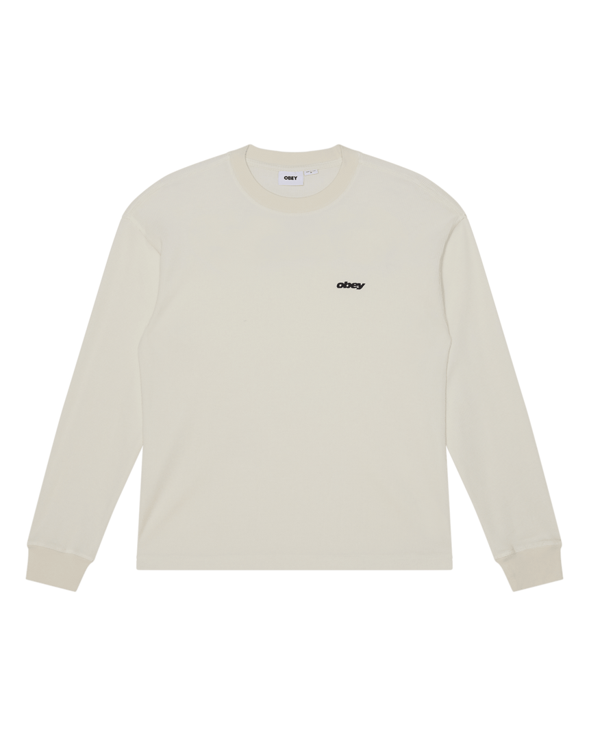 Obey League Thermal Knit Longsleeve - Dusty Chalk - Spin Limit Boardshop