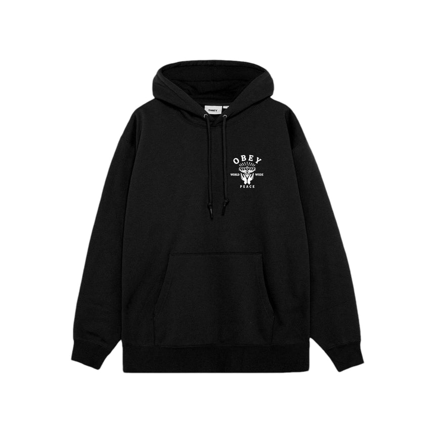 Obey Lotus With Hands Fleece Hoodie - Black - Spin Limit Boardshop