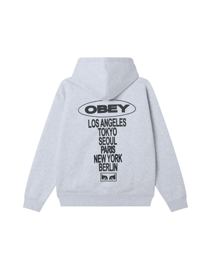 Obey Oval Cities Hood - Ash Grey - Spin Limit Boardshop