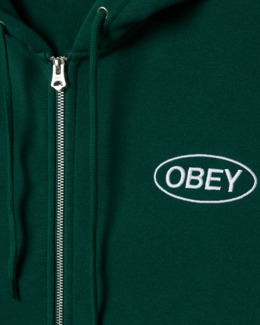 Obey Oval Zip Hood - Rain Forest - Spin Limit Boardshop