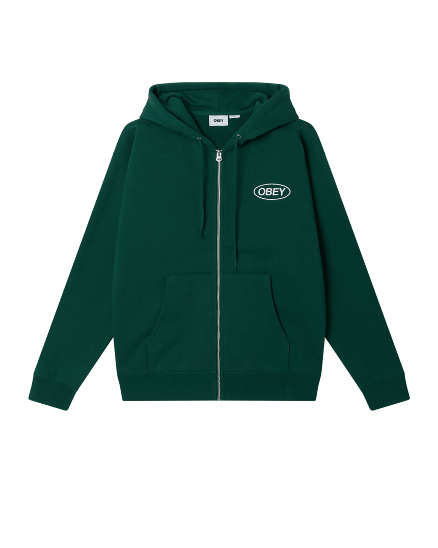 Obey Oval Zip Hood - Rain Forest - Spin Limit Boardshop