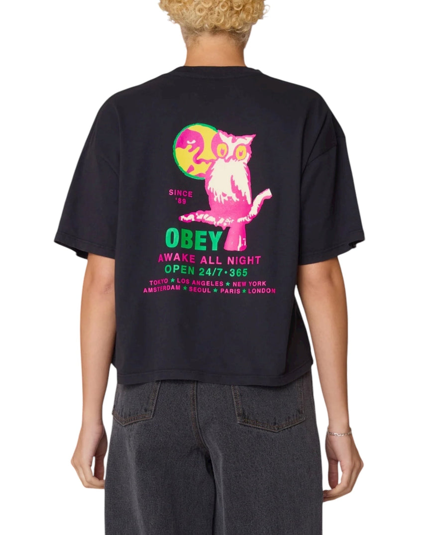 Obey Owl Tee - Black - Spin Limit Boardshop
