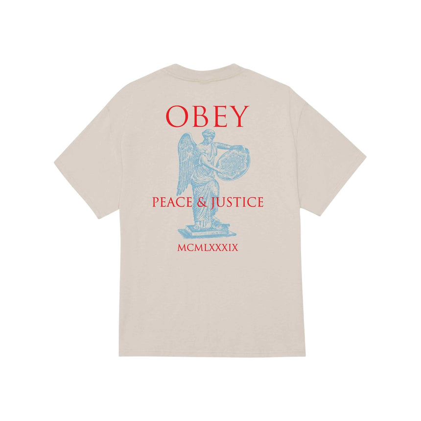 Obey Peace & Justice Statue Tee - Silver Grey - Spin Limit Boardshop