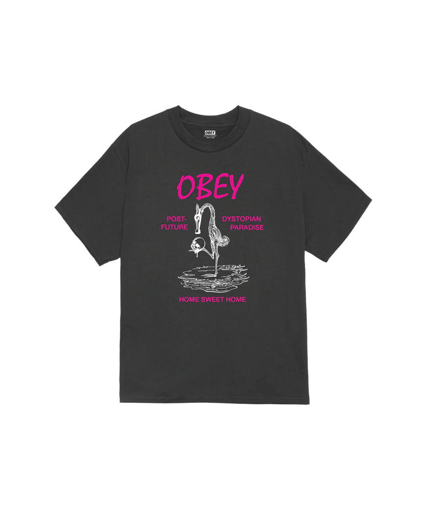 Obey Post Future Tee - Vintage Black - Spin Limit Boardshop
