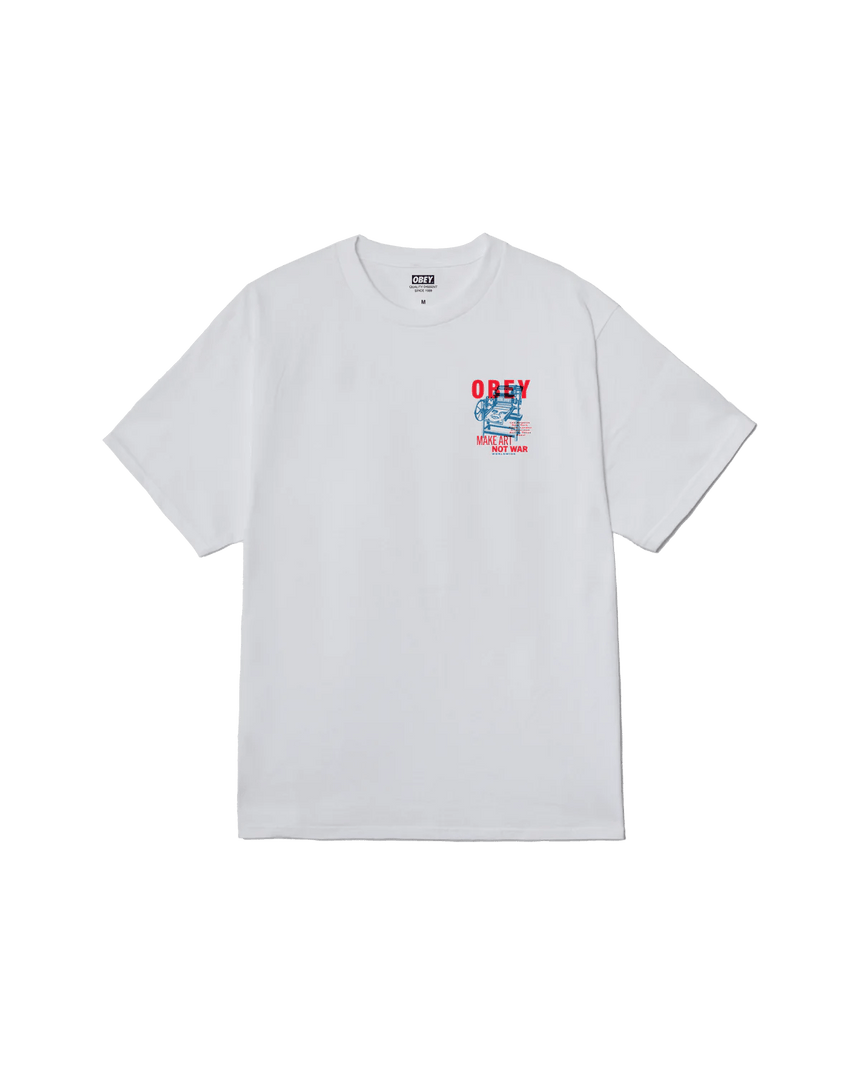 Obey Printing Press Make Art Tee - White - Spin Limit Boardshop