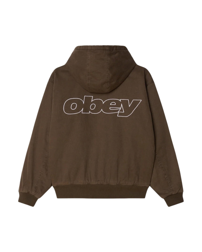 Obey Randy Zip Up Hood - Wren Faded Wash - Spin Limit Boardshop