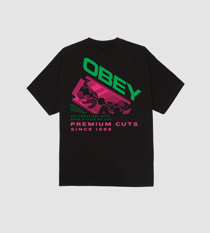Obey Razor Tee - Black - Spin Limit Boardshop