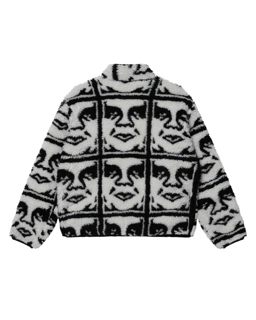 Obey Repeated Icon Sherpa Jacket - Black - Spin Limit Boardshop