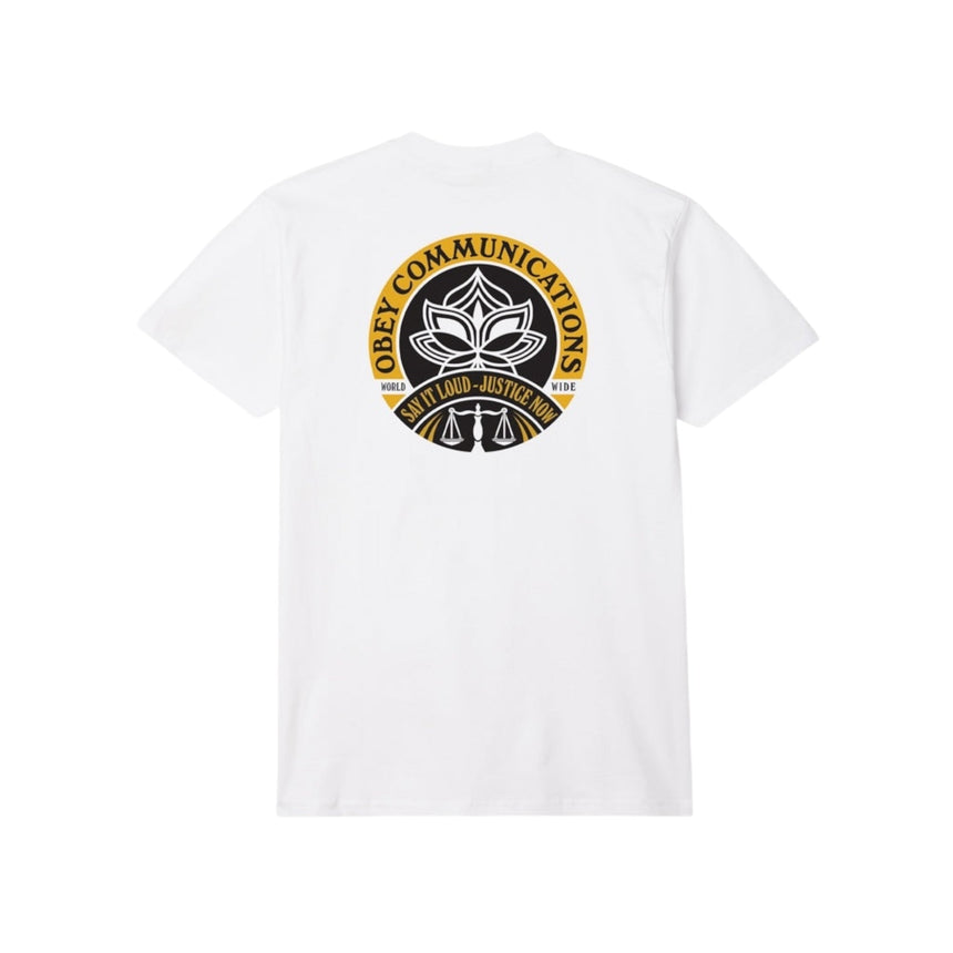 Obey Say It Loud Lotus Tee - White - Spin Limit Boardshop