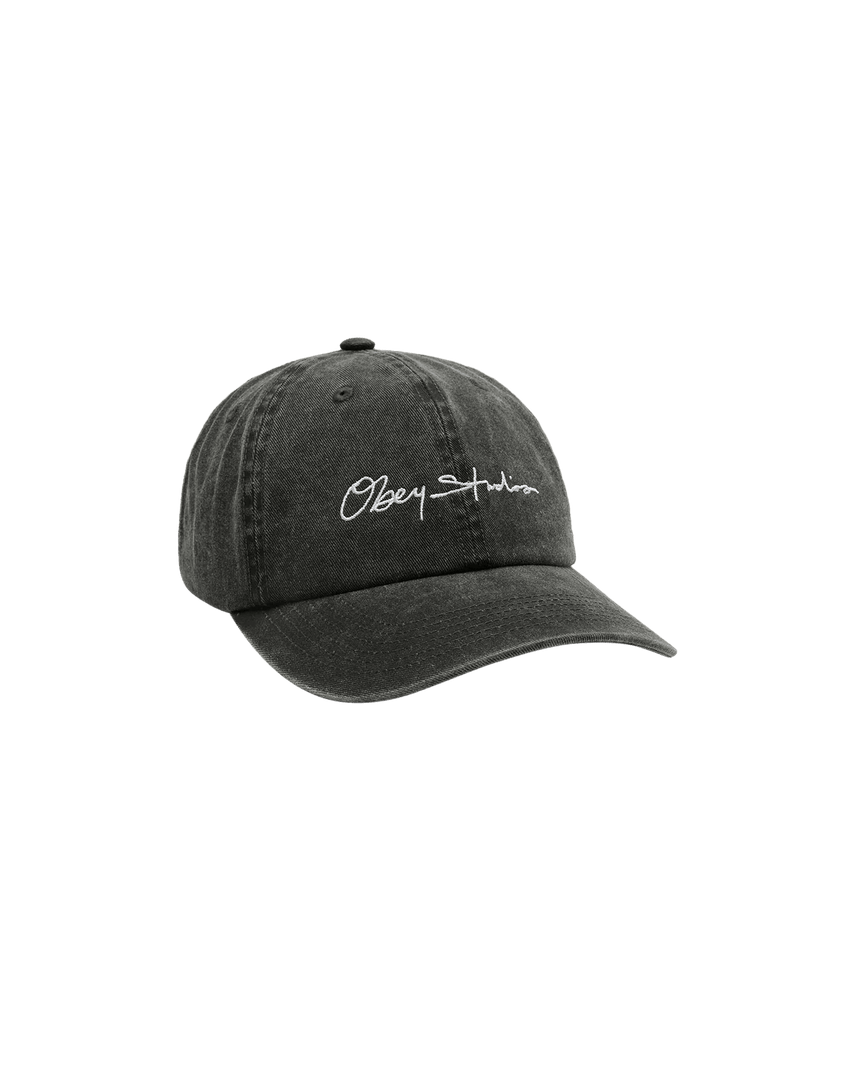 Obey Signature 6 Panel Strpback Cap - Pigment Black - Spin Limit Boardshop