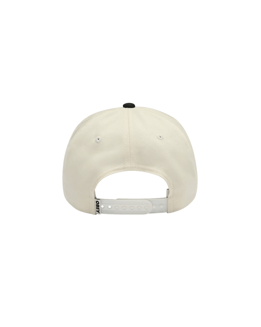 Obey Speed Squad 5 Panel Snapback Cap - Cream Black - Spin Limit Boardshop