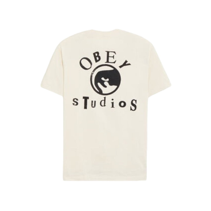 Obey Studios Icon Tee - Cream - Spin Limit Boardshop