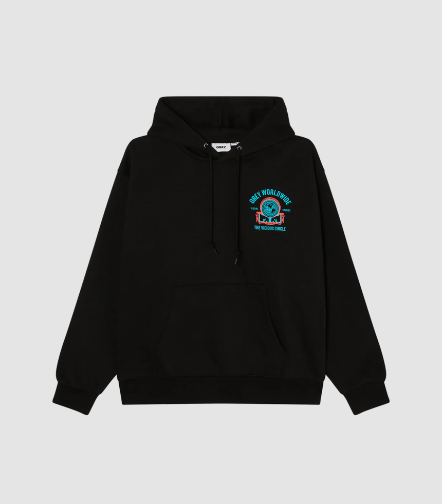 obey Vicious Circle Hoodie Fleece - Black - Spin Limit Boardshop