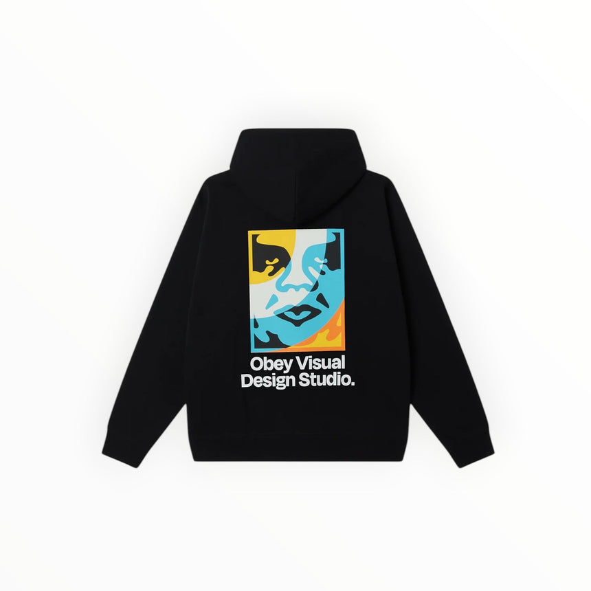 Obey Visual Design Studio French Terry Hood - Black - Spin Limit Boardshop