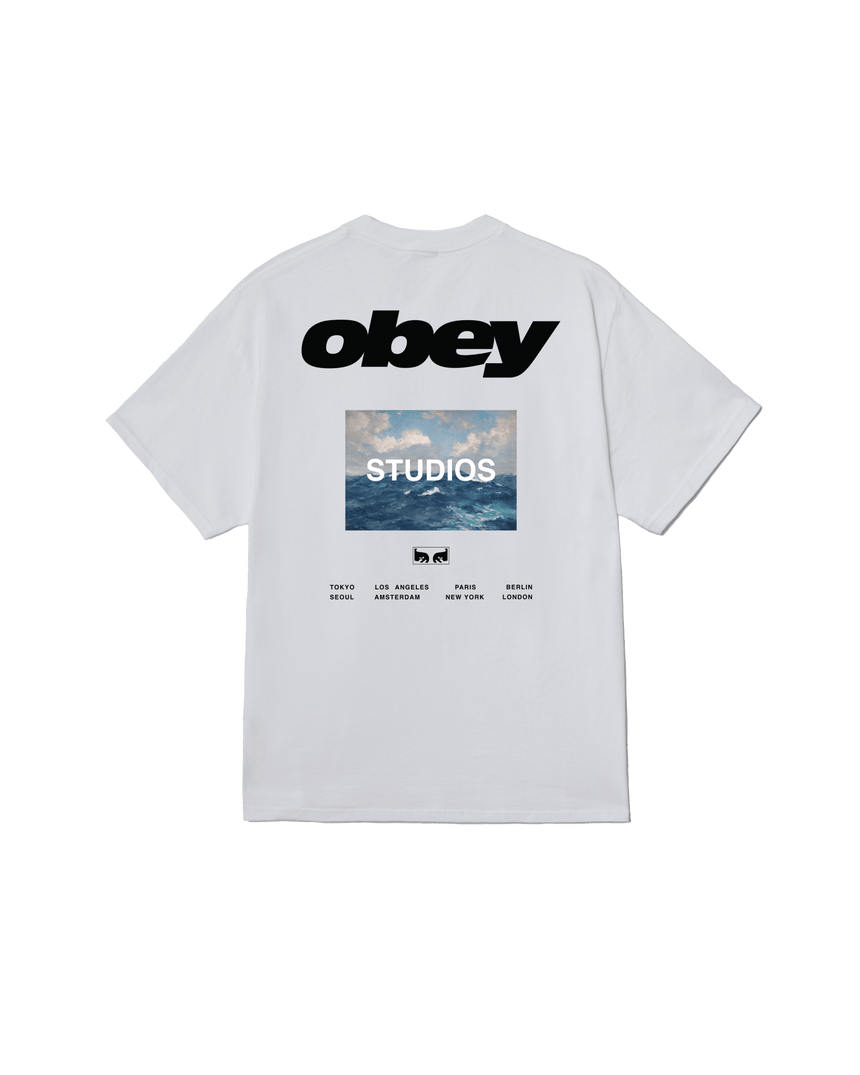 Obey Wave Tee - White - Spin Limit Boardshop
