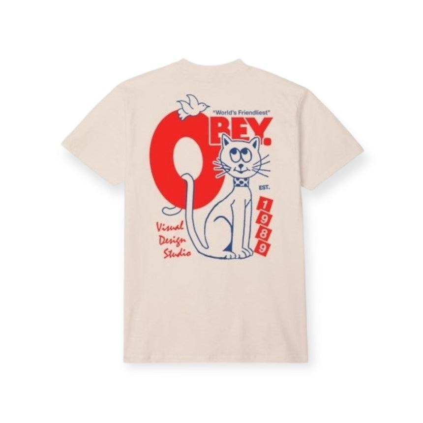 Obey World's Friendliest Tee - Cream - Spin Limit Boardshop