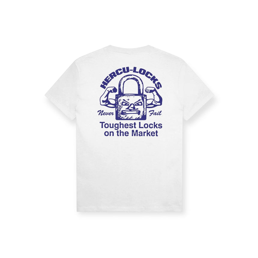 Pass Port Hercu Locks Tee - White - Spin Limit Boardshop
