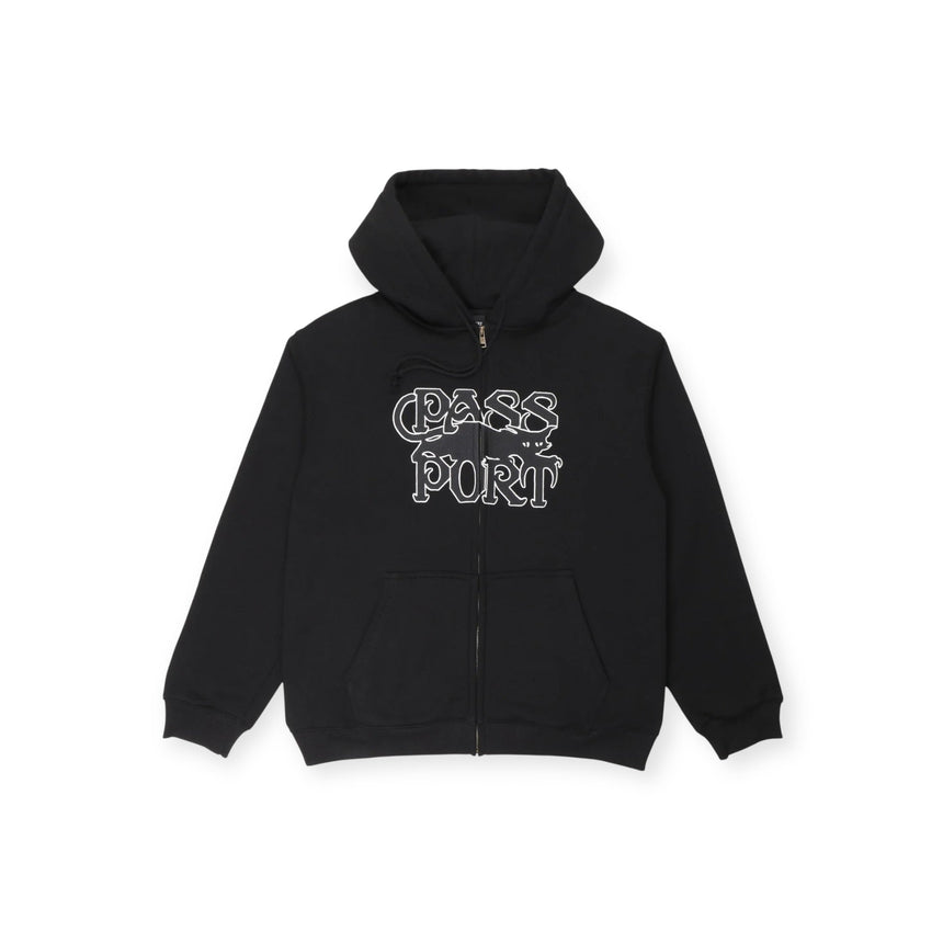 Pass Port Slinkin Zip Hoodie - Black - Spin Limit Boardshop
