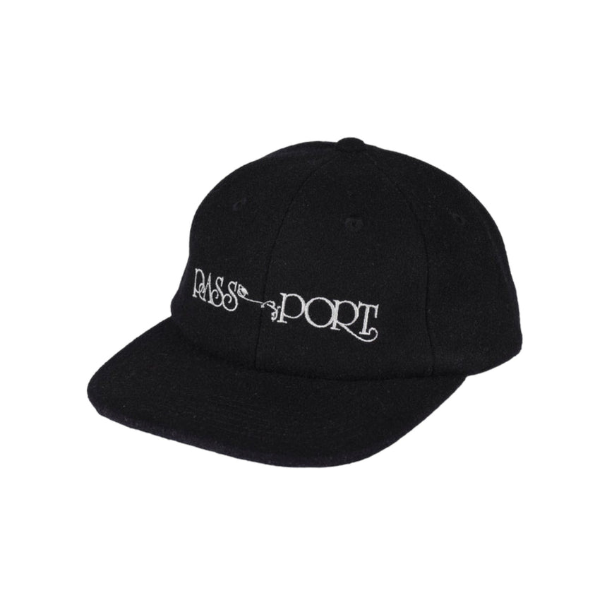 Pass Port Stem Logo Woollen Casual Cap - Black - Spin Limit Boardshop