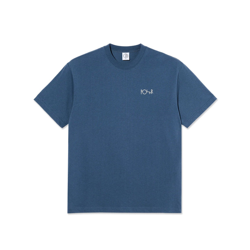 Polar Co. Contrast Stroke Logo Tee - Grey Blue - Spin Limit Boardshop
