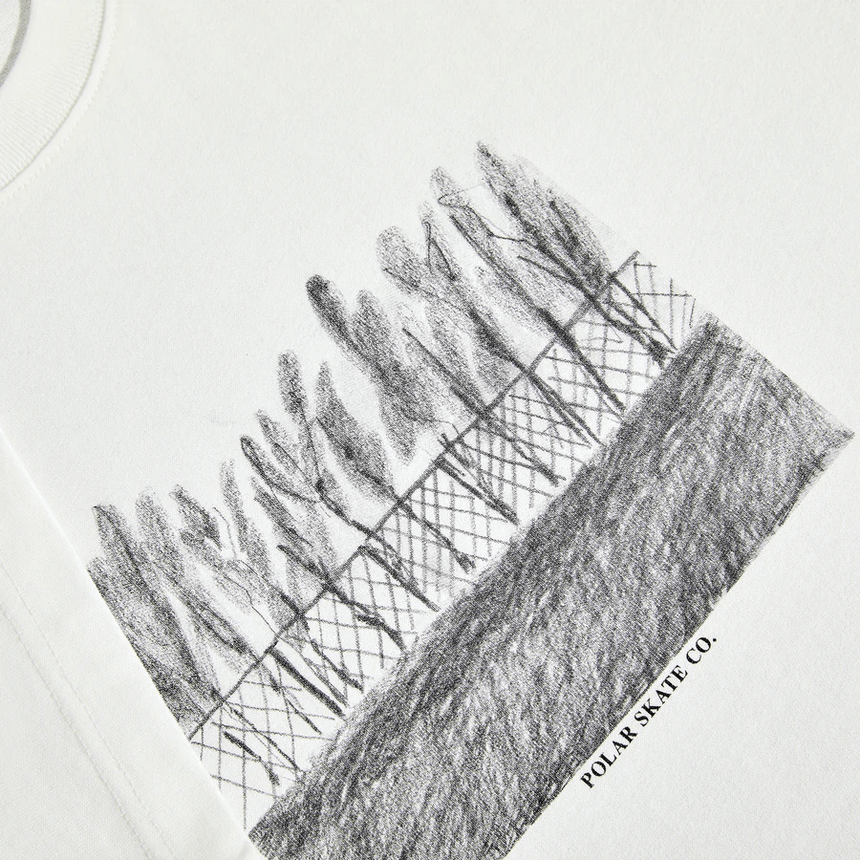 Polar Co. Fence Tee - White - Spin Limit Boardshop