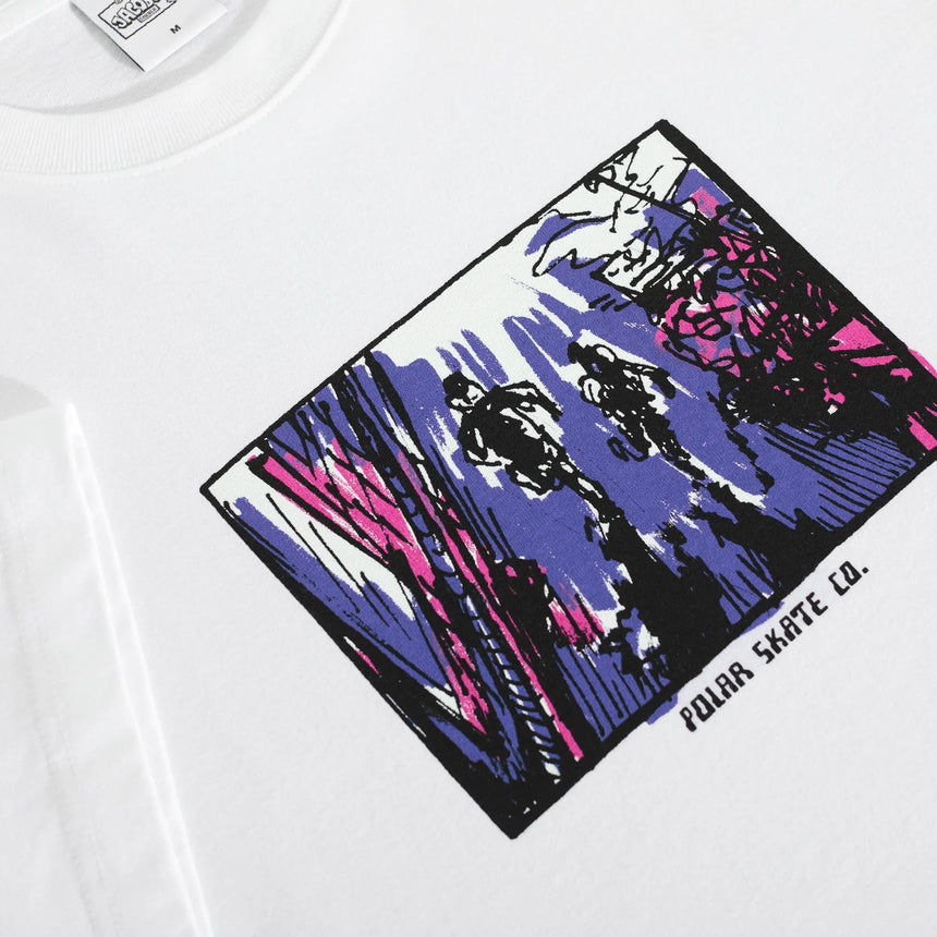 Polar Co. Running Tee - White - Spin Limit Boardshop