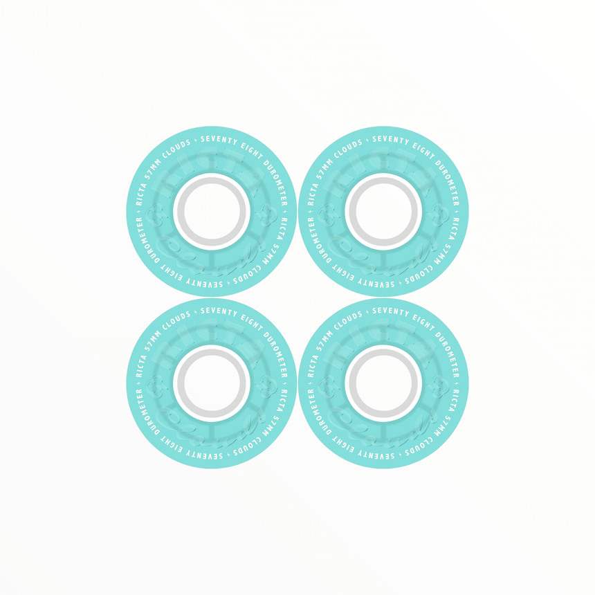 Ricta Clouds Wheels - Transparent Aqua - Spin Limit Boardshop