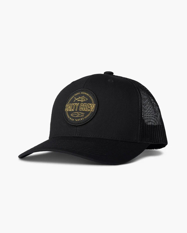 Salty Crew Outlined Retro Trucker Hat - Black - Spin Limit Boardshop