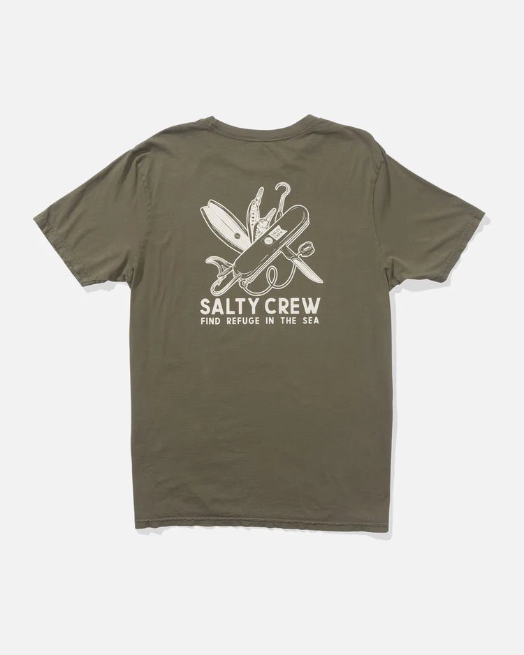 Salty Crew Pocket Knife Vintage Tee - Dusty Olive - Spin Limit Boardshop