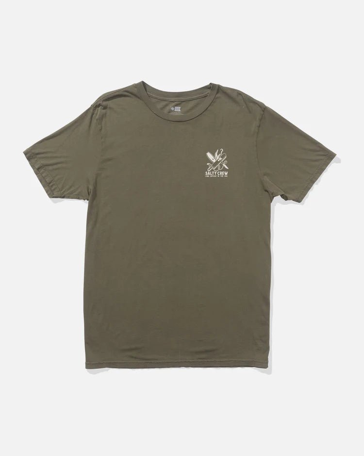 Salty Crew Pocket Knife Vintage Tee - Dusty Olive - Spin Limit Boardshop