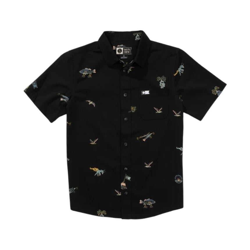 Salty Crew Session Button Up - Black - Spin Limit Boardshop