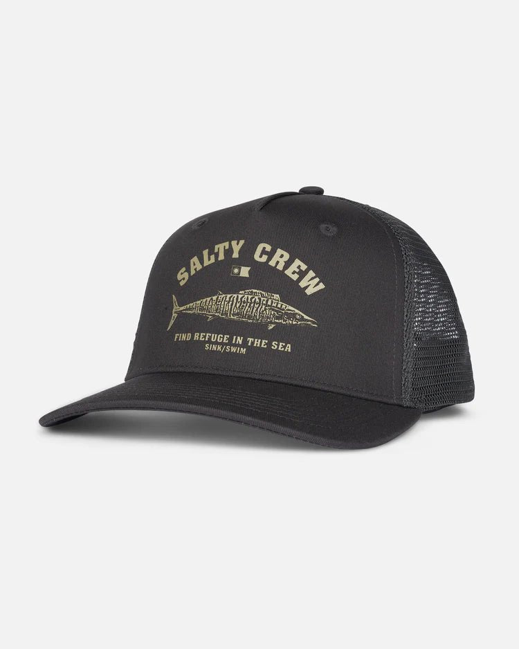 Salty Crew Wahoo Stamp Retro Trucker - Charcoal - Spin Limit Boardshop