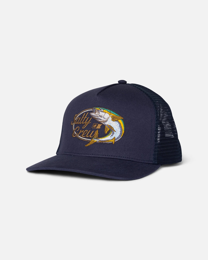 Salty Crew Yellow Tailed Trucker Hat - Midnight Navy - Spin Limit Boardshop