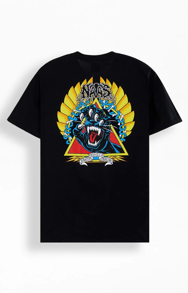 Santa Cruz Natas Screaming Panther Tee - Black - Spin Limit Boardshop